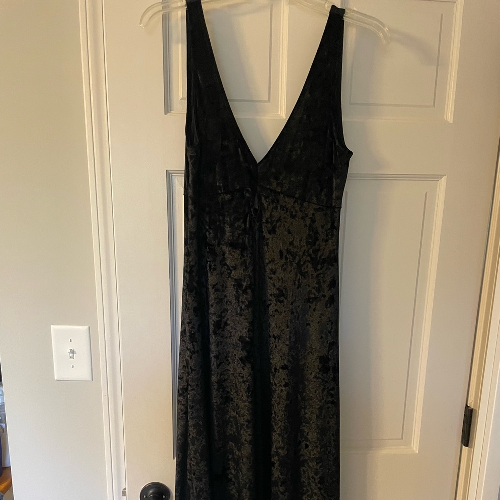 Black velvet full length romper